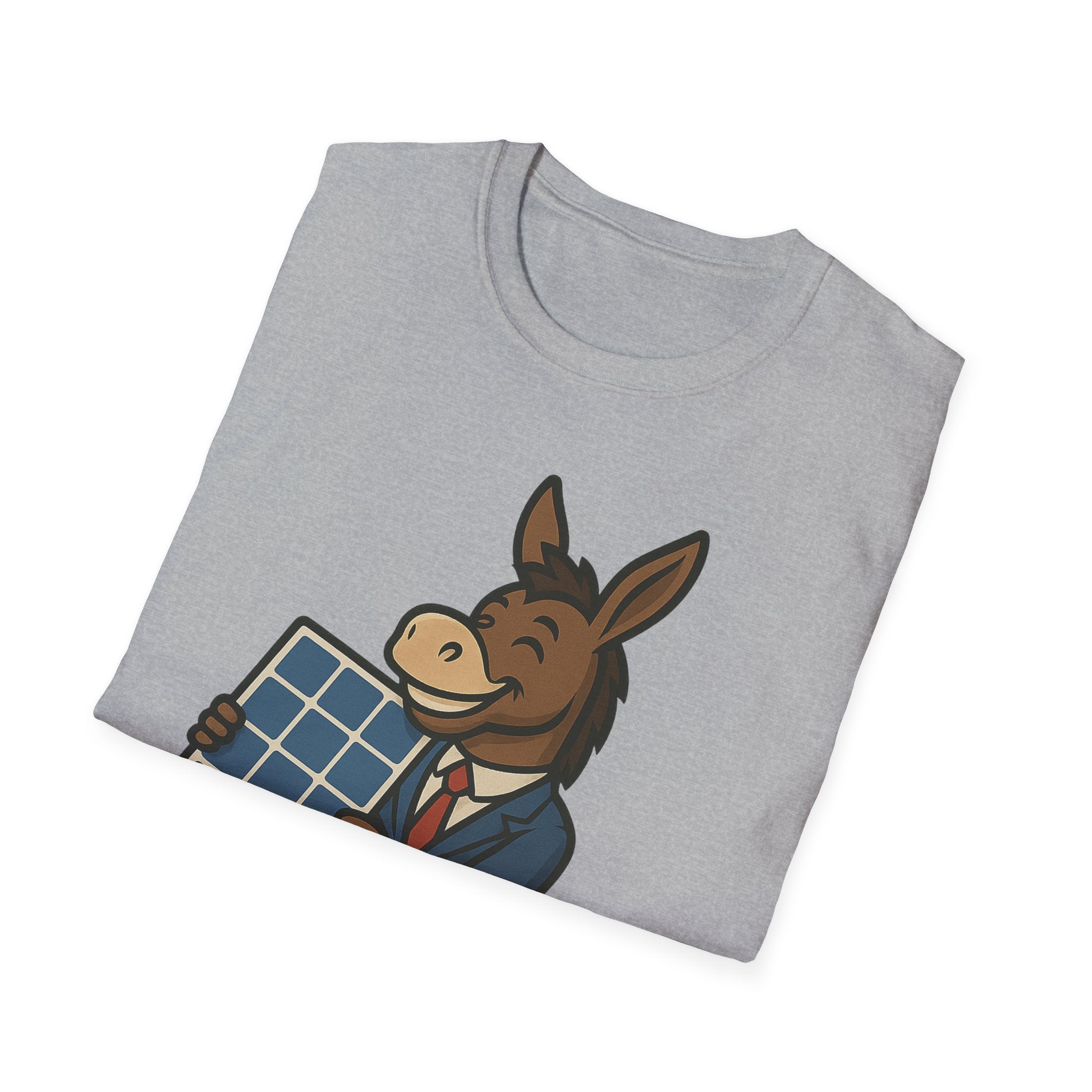 Cartoon Donkey Solar Panel T-Shirt