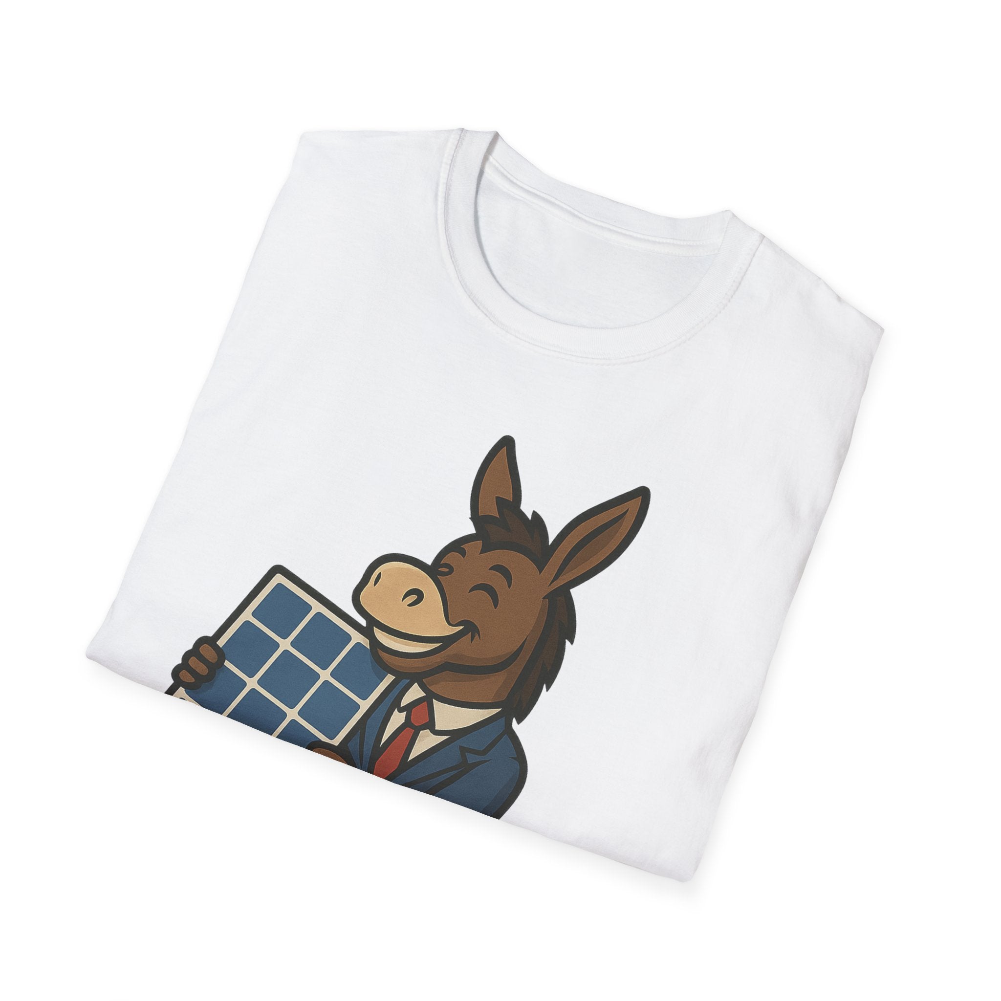Cartoon Donkey Solar Panel T-Shirt